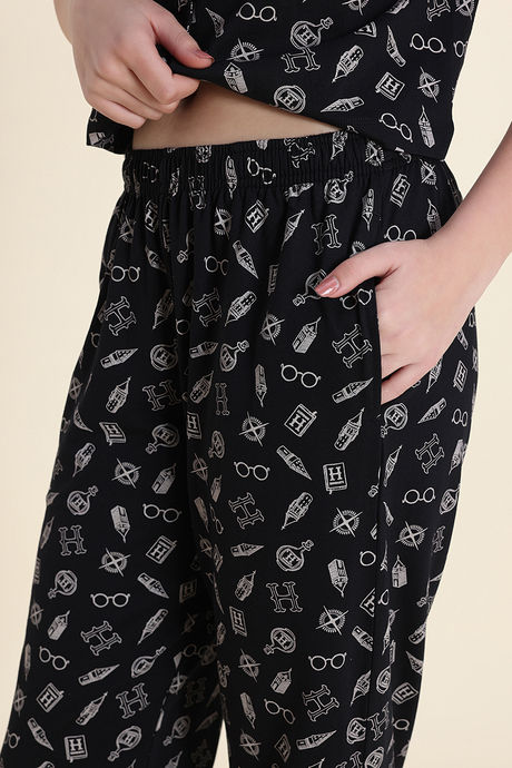 Zivame Harry Potter Knit Cotton Loungewear Set - Black Beauty — image 7